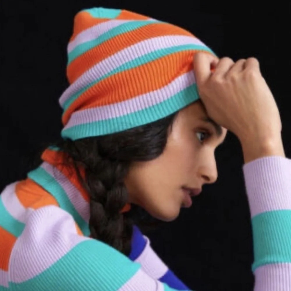 Anthropologie Cozy Stripe Beanie